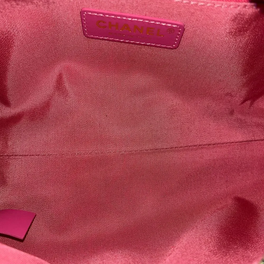 CHANEL Written In Chain Tweed Bowling Bag